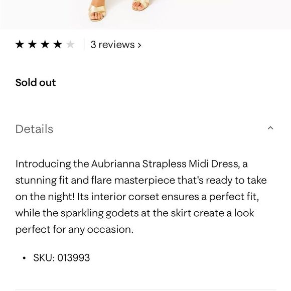 Lilly Pulitzer Aubrianna Strapless Gold Lace Midi Dress Size 8 NEW Event Wedding - Picture 11 of 11